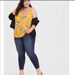 Torrid Yellow Floral Tank Top Size 3x - image 1